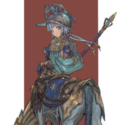 This is a pixiv picture whose title is 人馬騎士.