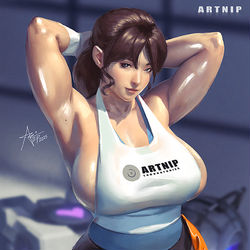 This is a pixiv picture whose title is Chell from Portal.