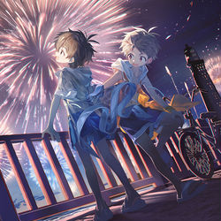 This is a pixiv picture whose title is 夏が終わる前に.