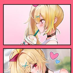 This is a pixiv picture whose title is 飲む？.