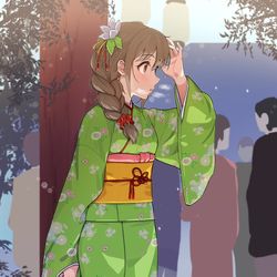 This is a pixiv picture whose title is 初詣のちひろさん.