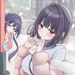 This is a pixiv picture whose title is 「ねぇ、今年は彼氏…出来るかな……？？」.