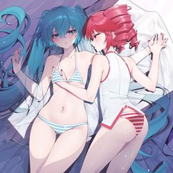 This is a pixiv picture whose title is 葱钻贴贴.