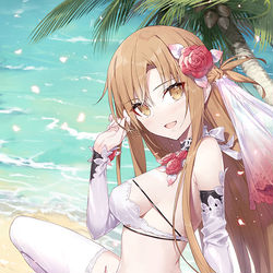 This is a pixiv picture whose title is C107 アスナ（オリジナルウエディングビキニ）.