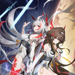 This is a pixiv picture whose title is 你是要这只黑色的师姐还是要这只白色的师姐.