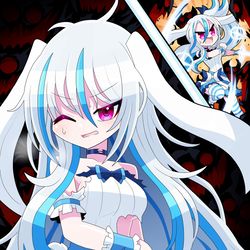 This is a pixiv picture whose title is 苦戦ルーチェ.