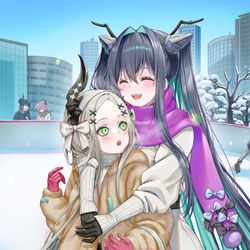 This is a pixiv picture whose title is アイススケートを楽しむリトルマーメイドとレヴィアタン／NIKKE.