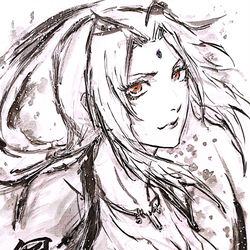 This is a pixiv picture whose title is 【極道畫師】綱手之草圖.