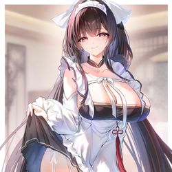 This is a pixiv picture whose title is 長風(アズールレーン)     长大后的长风妈妈.