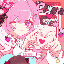 This is a pixiv picture whose title is 🏹 💟🍷.