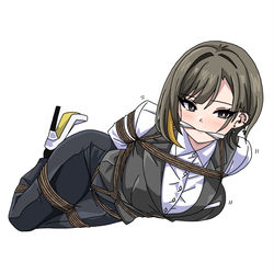 This is a pixiv picture whose title is 縛られて転がされてるお姉さん.