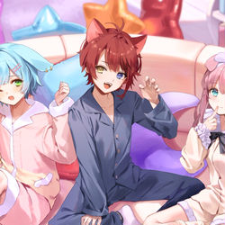 This is a pixiv picture whose title is 【すとぷり莉犬くん】チャンネル登録者数220万人記念イラスト.