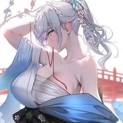 This is a pixiv picture whose title is 着物ノエル団長.