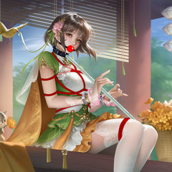 This is a pixiv picture whose title is 【三国杀】庭院被缚的大乔.