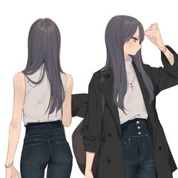 This is a pixiv picture whose title is デニムのおねえちゃん.