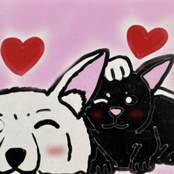 This is a pixiv picture whose title is ㊗️わんにゃんの日🐕🐈.