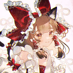 This is a pixiv picture whose title is ねこ巫女れいむ.