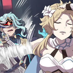 This is a pixiv picture whose title is 蛍vs博士.