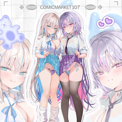 This is a pixiv picture whose title is 【新作グッズ】白ギャルちゃん＆クールギャル先輩アクスタ発売🌟.