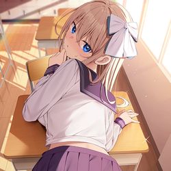 This is a pixiv picture whose title is 「えっ...こっ、ここで…？」.