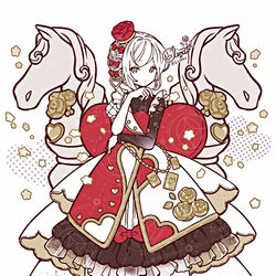 This is a pixiv picture whose title is ナイトとクイーン.