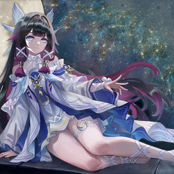 This is a pixiv picture whose title is 開眼コロンビーナと星の海.