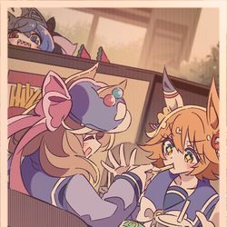 This is a pixiv picture whose title is フクちゃん先輩と放課後デートごっこ.