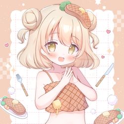 This is a pixiv picture whose title is びふすてちゃん💛🍖.