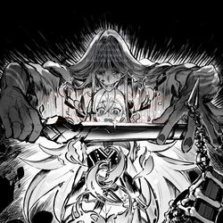 This is a pixiv picture whose title is がんばれ！オルガマリーちゃん！とアズライール.