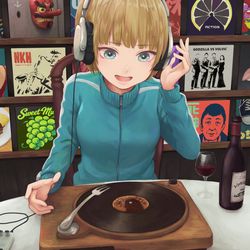 This is a pixiv picture whose title is DISC or DISH.