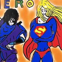 This is a pixiv picture whose title is ヒーロー幼馴染💕💕🇯🇵🇺🇸.