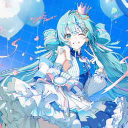 This is a pixiv picture whose title is 🩵&✌️.