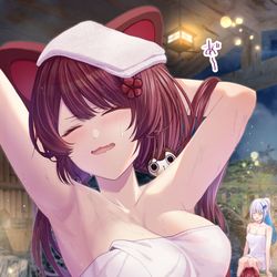 This is a pixiv picture whose title is さんばか温泉旅行.