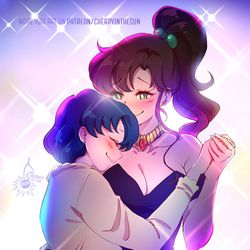 This is a pixiv picture whose title is Makoto x Ami (Patreon Sketch).