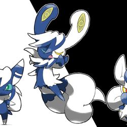 This is a pixiv picture whose title is Mega Meowstic.