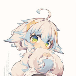 This is a pixiv picture whose title is 尻尾でぬくぬく.