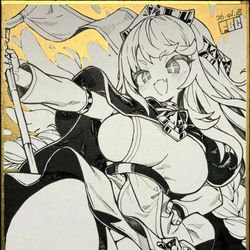 This is a pixiv picture whose title is 手描きミニ色紙　エルフィン.