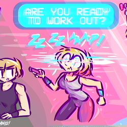 This is a pixiv picture whose title is Let Her Work it Out (Workout TG).