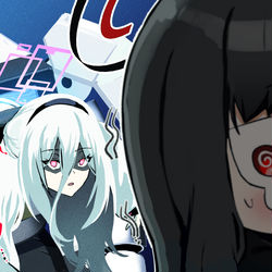 This is a pixiv picture whose title is ホラー映画みたいな登場をするケイちゃん.