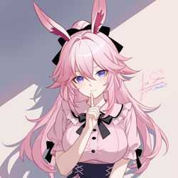 This is a pixiv picture whose title is 地 雷 系 粉 毛 狐 狸.