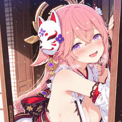 This is a pixiv picture whose title is 八重神子.