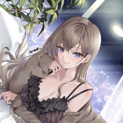 This is a pixiv picture whose title is 『…どこ見てるの？』.