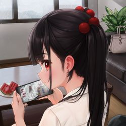 This is a pixiv picture whose title is Trapped by the rain🌨.