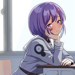 This is a pixiv picture whose title is 授業中にふと雫ちゃんと目が合った.