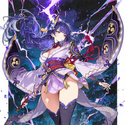 This is a pixiv picture whose title is 雷電将軍.