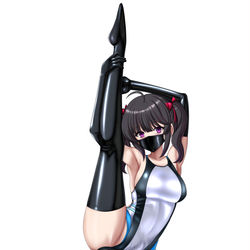 This is a pixiv picture whose title is ぴっちりふたなり競泳水着ちゃん.