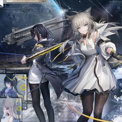 This is a pixiv picture whose title is 画了佩丽卡和管理员.