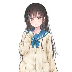 This is a pixiv picture whose title is セーラー服とカーディガン❄️.