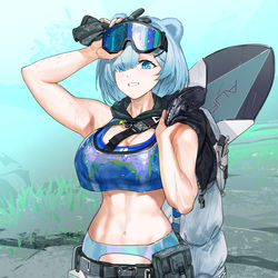 This is a pixiv picture whose title is 终末地开服贺图——雨后清爽昼雪.