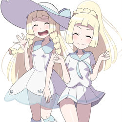 This is a pixiv picture whose title is リーリエとがんばリーリエ！.